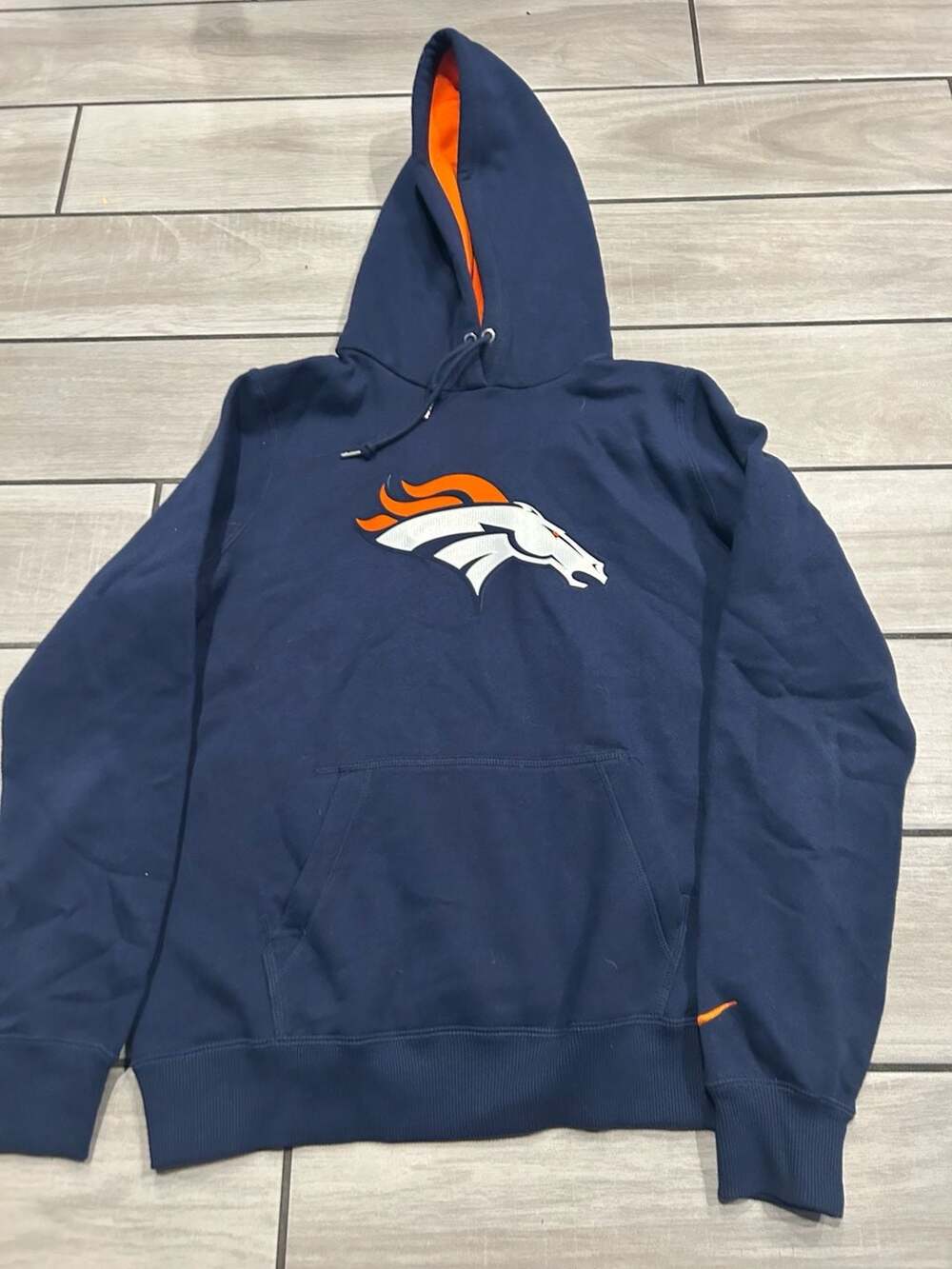 Nike Denver Broncos NFL Hoodie Sweatshirt Size L Blue